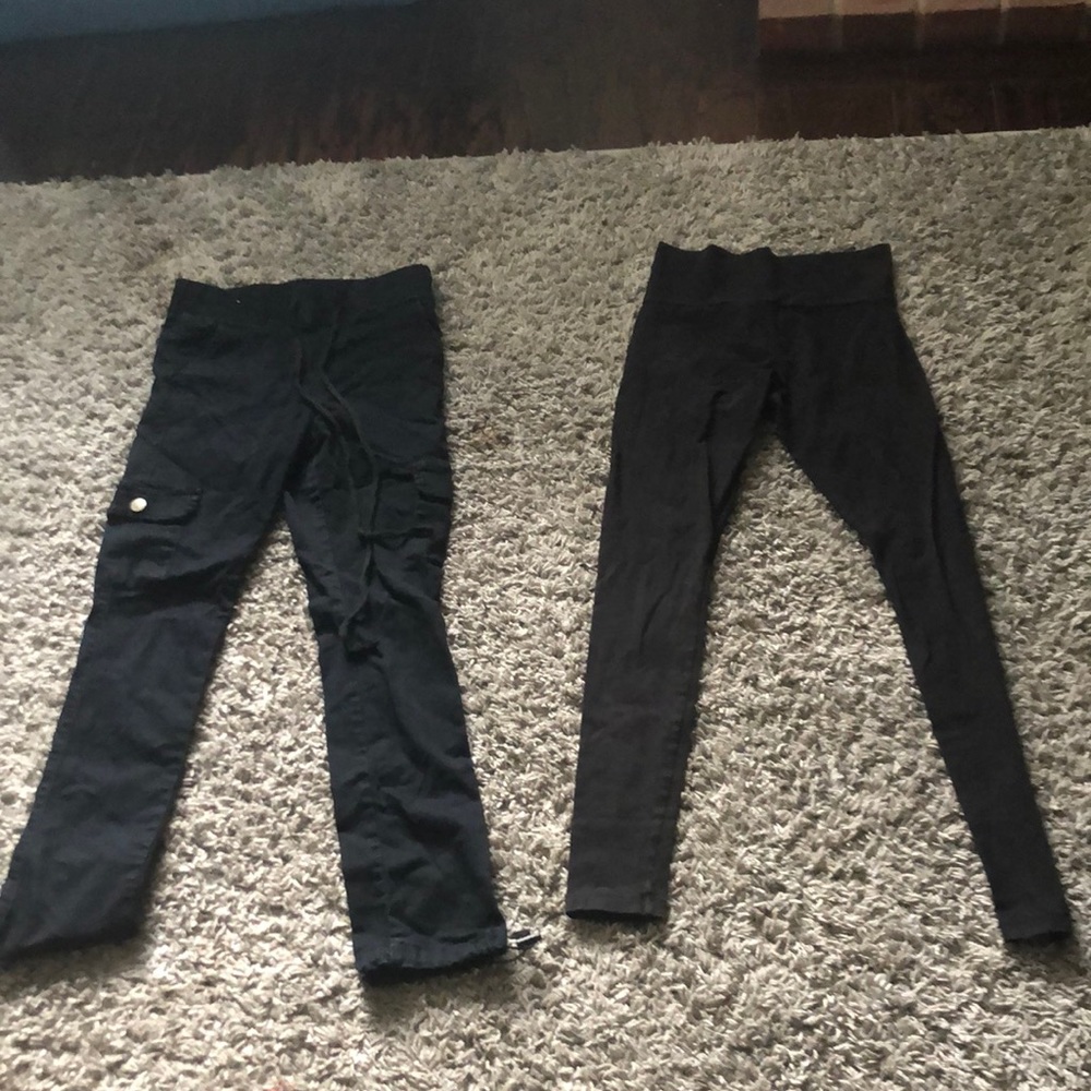 Cute black cargo pants and leggings